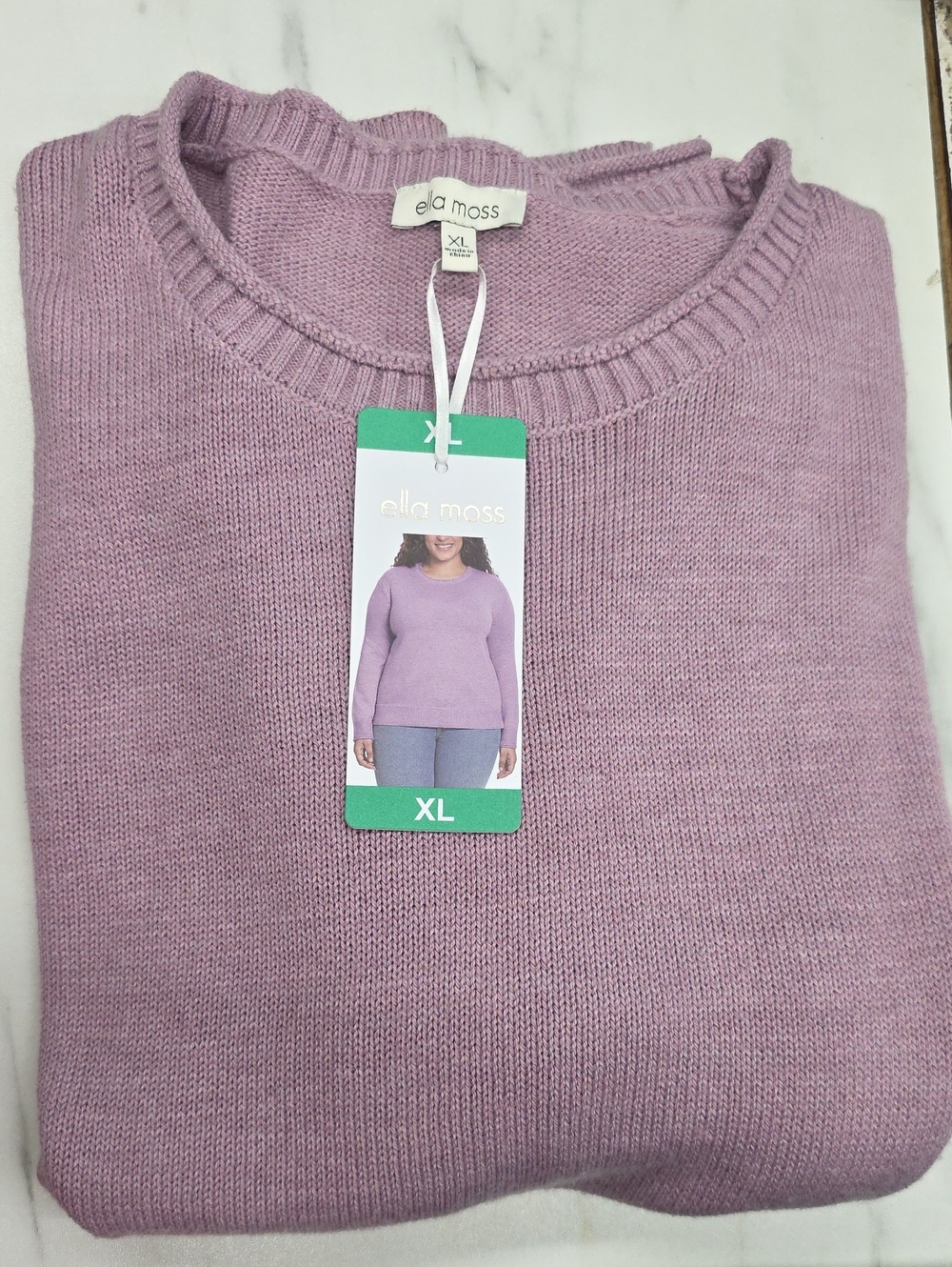 NWT Ella Moss Lavender Crewneck Sweater